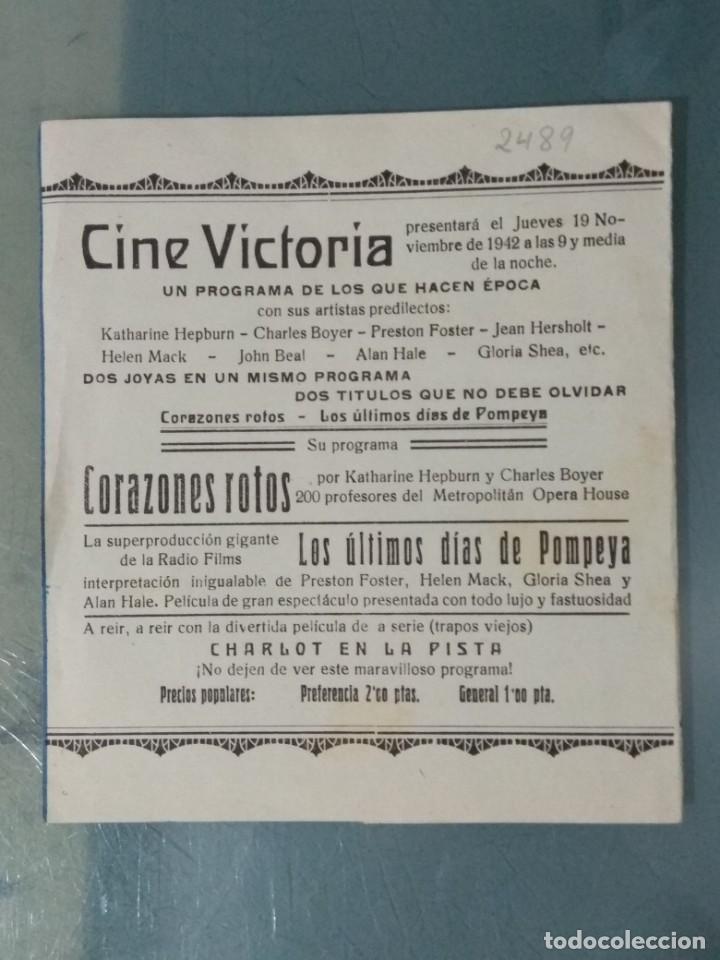 Cine: CORAZONES ROTOS - PROGRAMA DE CINE DOBLE TROQUELADO. - Foto 3