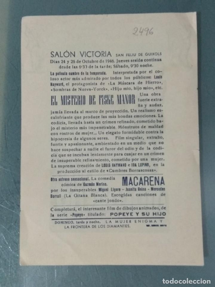 Cine: MACARENA - PROGRAMA DE CINE SENCILLO. - Foto 2