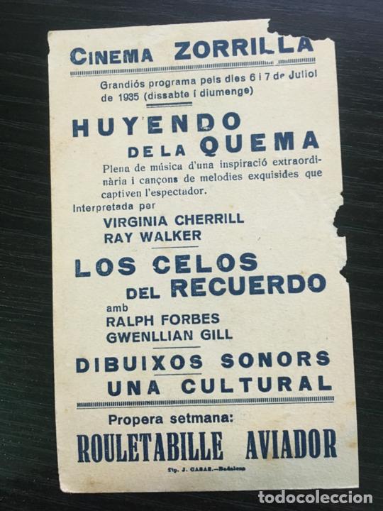 Cine: Huyendo de la quema - Programa de cine Badalona C/P 1935 - Foto 2