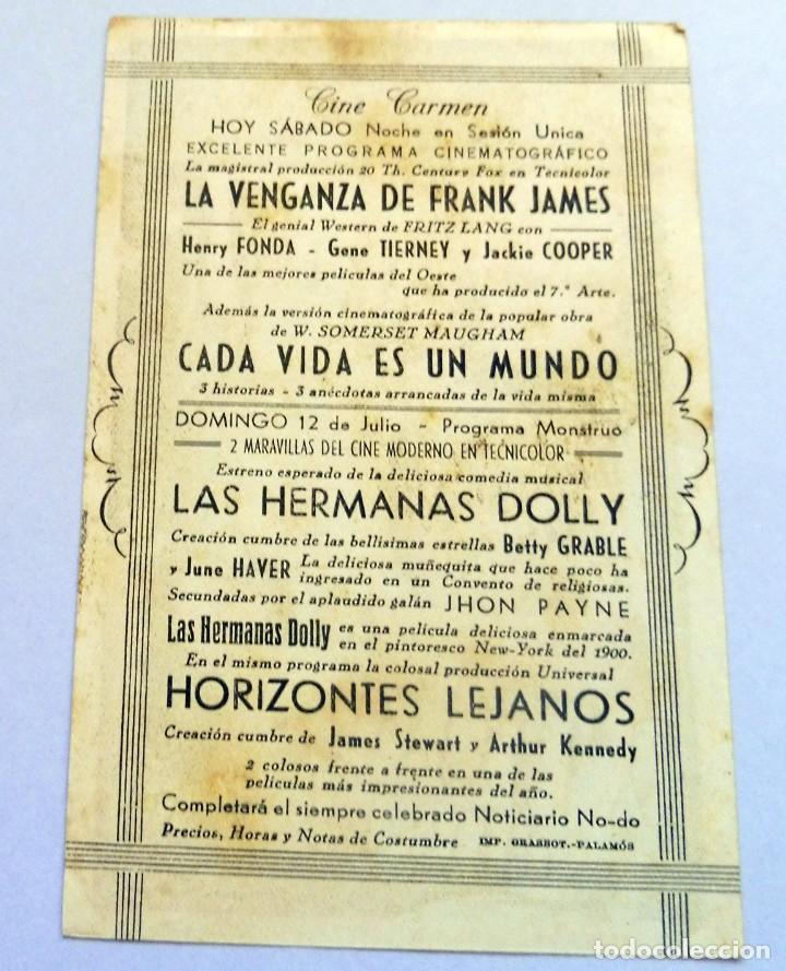 Cine: PROGRAMA DE CINE - LAS HERMANAS DOLLY - CINE CARMEN DE PALAM&Oacute;S - - Foto 2