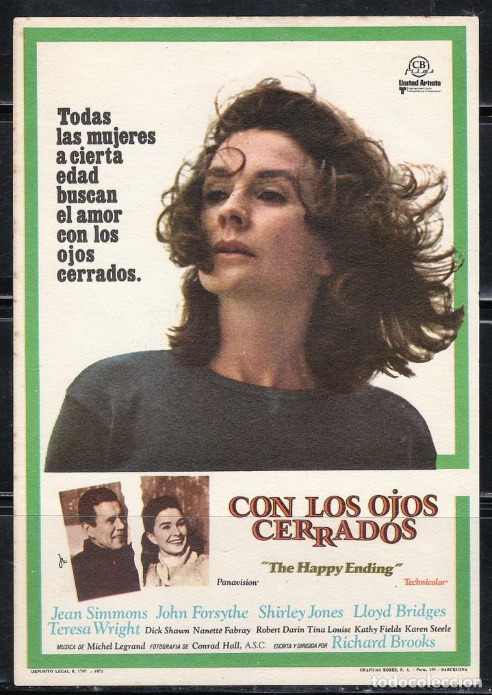  Flyers Publicitaires de films Anciens: PROGRAMA DE CINE CON LOS OJOS CERRADOS. JEAN SIMMONS / JOHN FORSYTHE. B