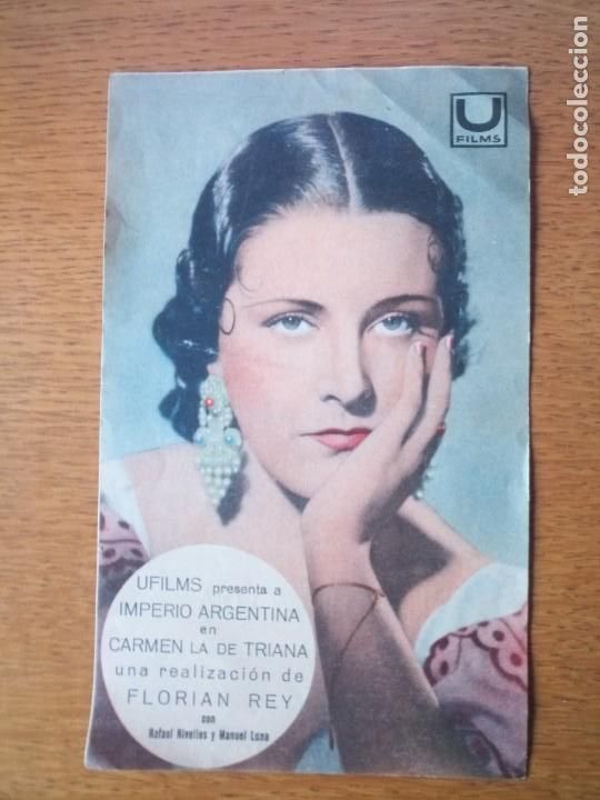 Cine: Folleto de mano, programa de cine, Carmen la de triana - Foto 1