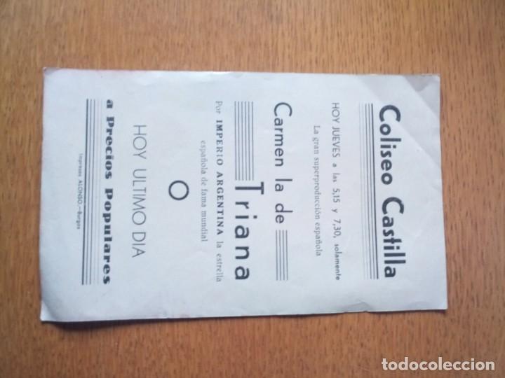 Cine: Folleto de mano, programa de cine, Carmen la de triana - Foto 2