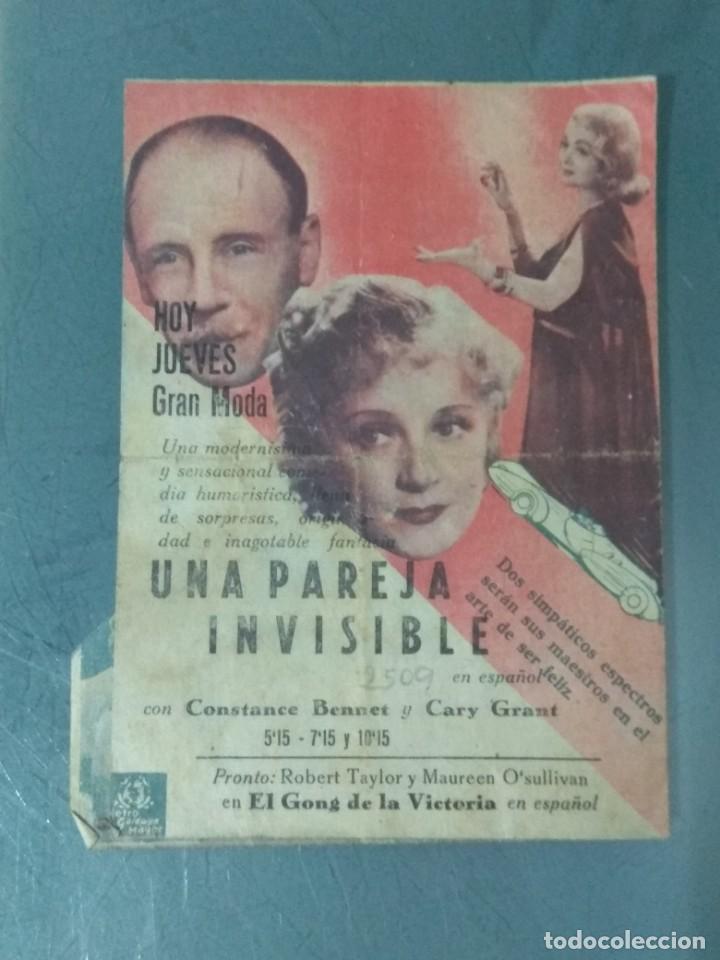 Cine: UNA PAREJA INVISIBLE - PROGRAMA DE CINE DOBLE TROQUELADO. - Foto 1