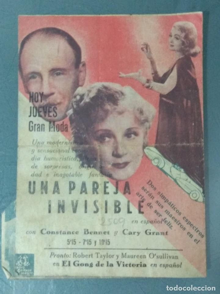Cine: UNA PAREJA INVISIBLE - PROGRAMA DE CINE DOBLE TROQUELADO. - Foto 3