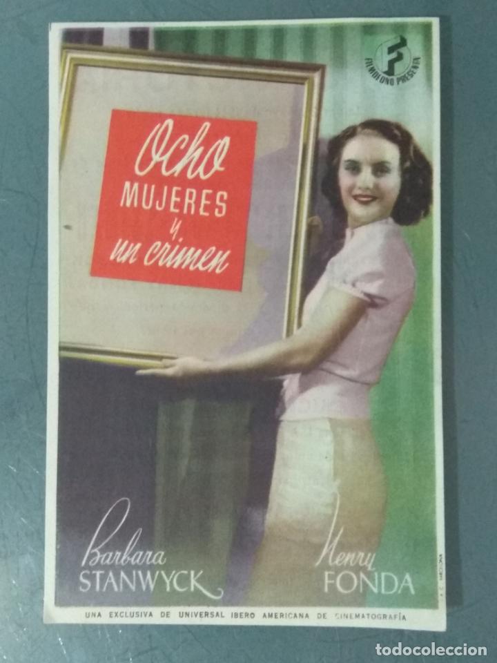  Flyers Publicitaires de films Anciens: OCHO MUJERES Y UN CRIMEN - PROGRAMA DE CINE SENCILLO