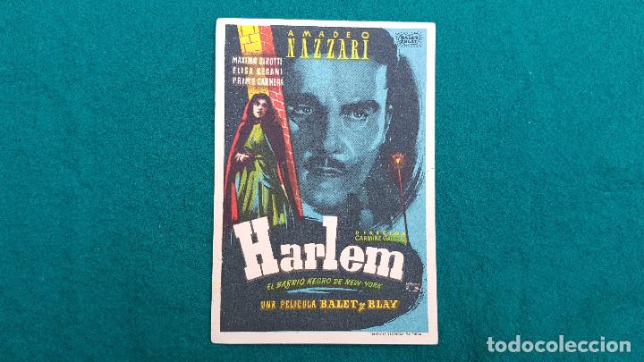 Cine: PROGRAMA DE MANO CINE HARLEM (1953) CON CINE AL DORSO - Foto 1