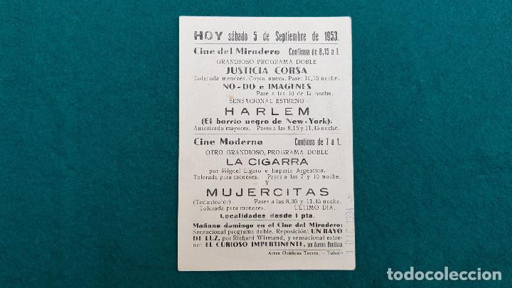 Cine: PROGRAMA DE MANO CINE HARLEM (1953) CON CINE AL DORSO - Foto 2
