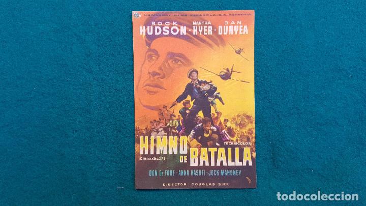 Cine: PROGRAMA DE MANO CINE HIMNO DE BATALLA (1959) CON CINE AL DORSO - Foto 1