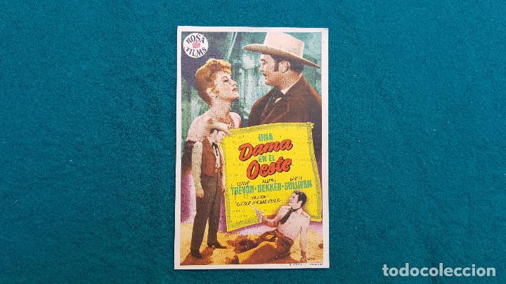 Cine: PROGRAMA DE MANO CINE UNA DAMA EN EL OESTE (1960) CON CINE AL DORSO - Foto 1
