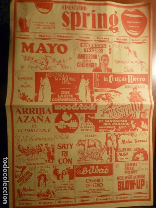 Cine: operacion trueno goldfinger james bond 007 folleto de mano cine spring barcelona blow upp woodstock