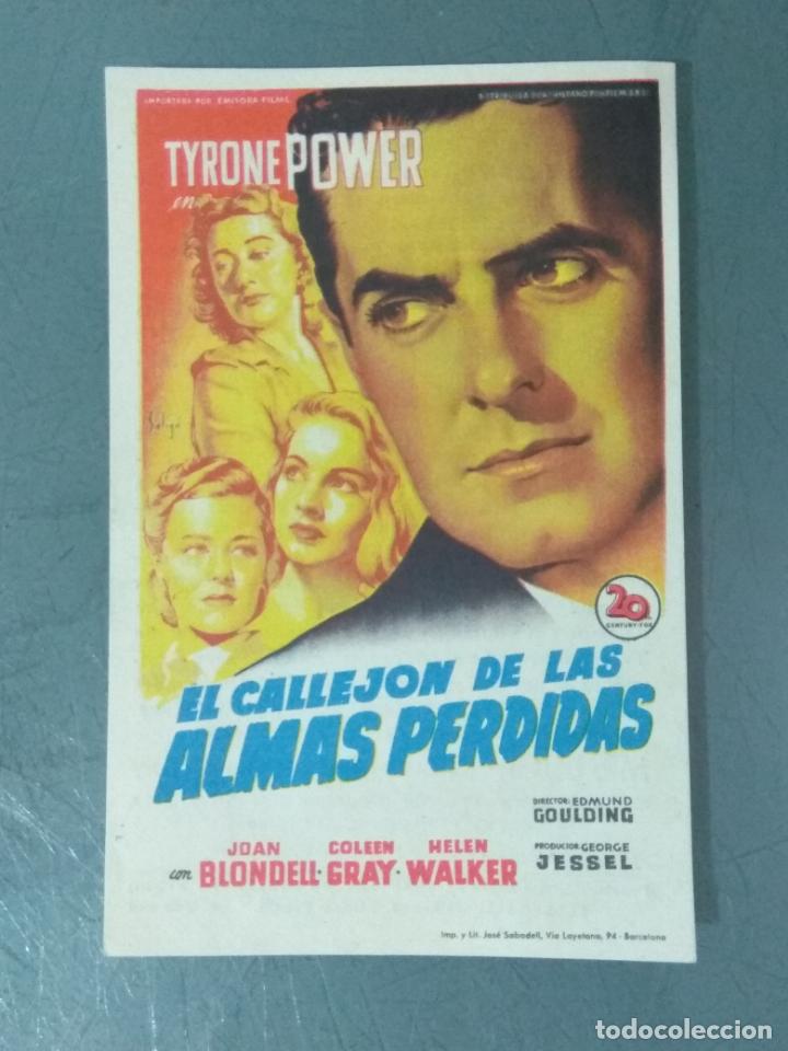 Cine: EL CALLEJON DE LAS ALMAS - PROGRAMA DE CINE SENCILLO - Foto 1