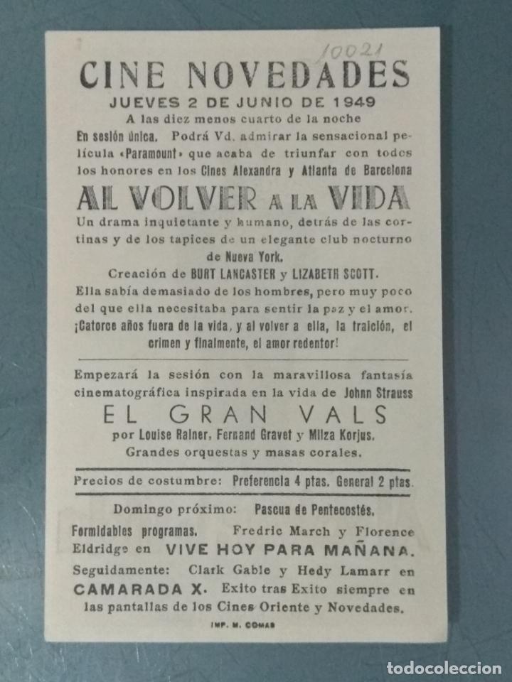 Cine: AL VOLVER DE LA VIDA - PROGRAMA DE CINE SENCILLO - Foto 2