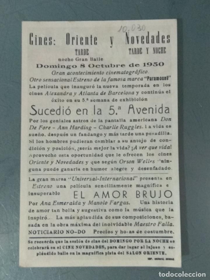 Cine: SUCEDIO EN LA QUINTA AVENIDA - PROGRAMA DE CINE SENCILLO - Foto 2