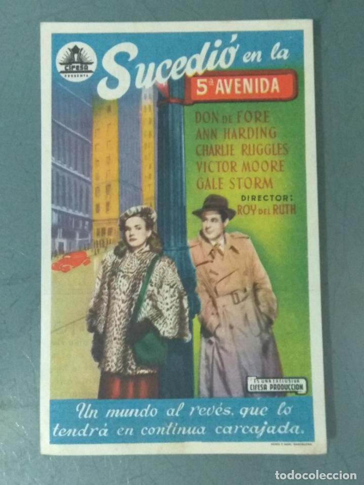 Cine: SUCEDIO EN LA QUINTA AVENIDA - PROGRAMA DE CINE SENCILLO - Foto 1