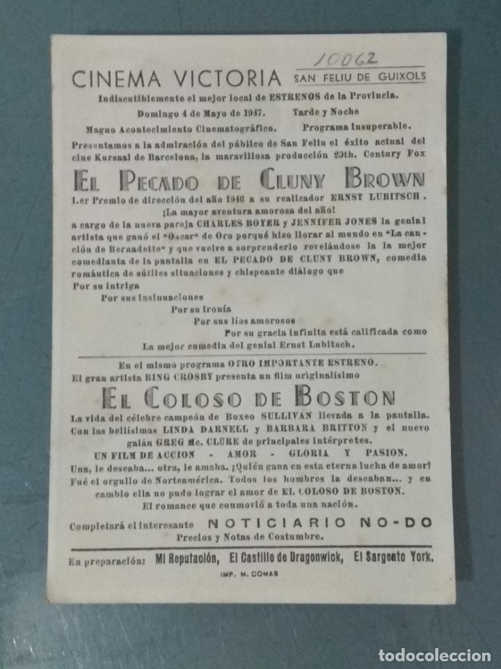 Cine: EL PECADO DE CLUNY BROWN - PROGRAMA DE CINE SENCILLO - Foto 2