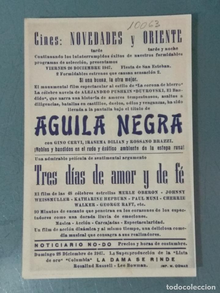 Cine: AGUILA NEGRA - PROGRAMA DE CINE SENCILLO - Foto 2