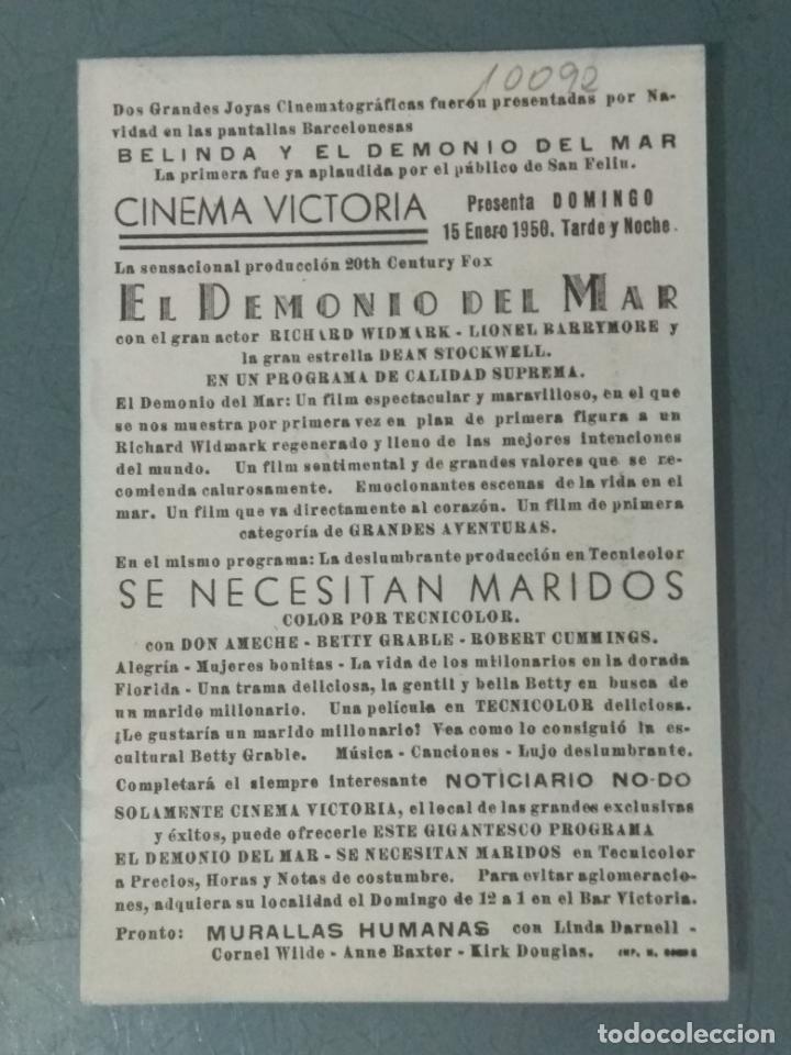 Cine: EL DEMONIO DEL MAR - PROGRAMA DE CINE SENCILLO - Foto 2