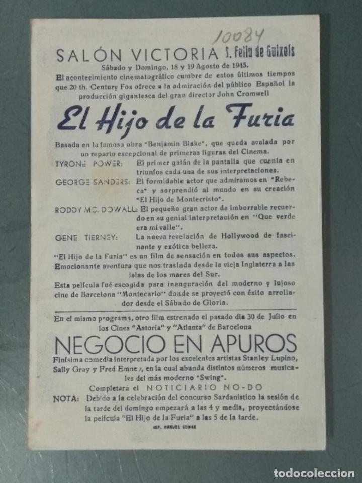Cine: EL HIJO DE LA FURIA - PROGRAMA DE CINE SENCILLO - Foto 2