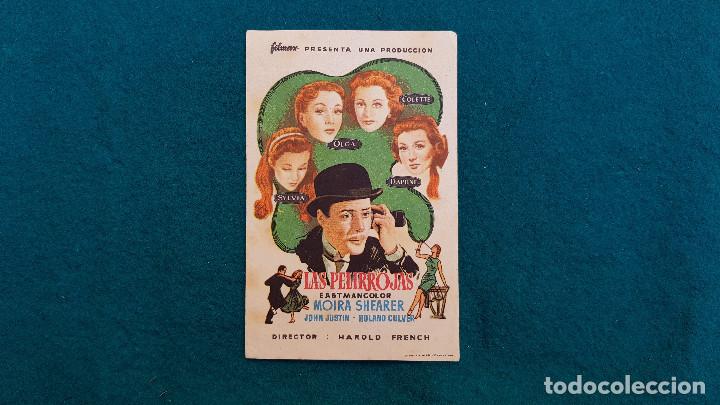 Cine: PROGRAMA DE MANO CINE LAS PELIRROJAS (1956) CON CINE AL DORSO - Foto 1