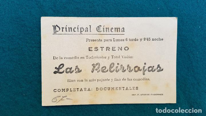 Cine: PROGRAMA DE MANO CINE LAS PELIRROJAS (1956) CON CINE AL DORSO - Foto 2
