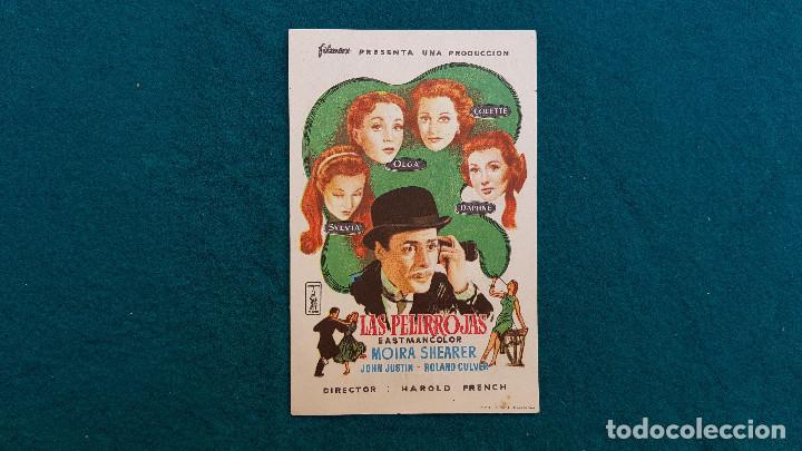 Cine: PROGRAMA DE MANO CINE LAS PELIRROJAS (1956) CON CINE AL DORSO - Foto 1