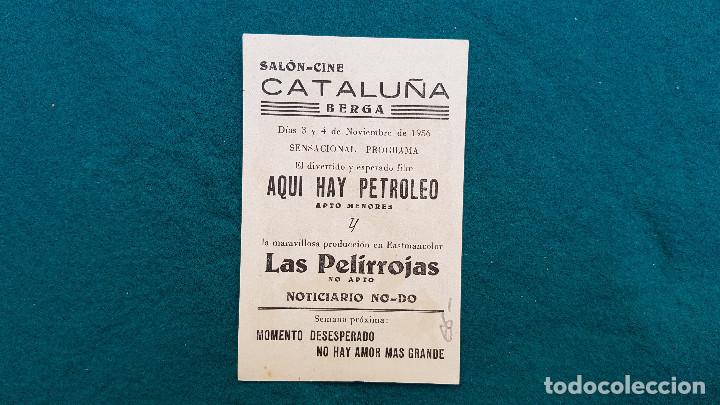 Cine: PROGRAMA DE MANO CINE LAS PELIRROJAS (1956) CON CINE AL DORSO - Foto 2