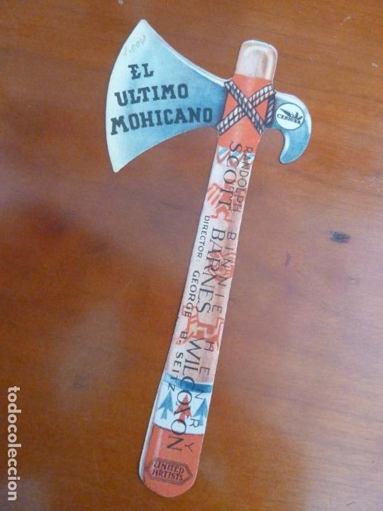 Cine: el ultimo mohicano folleto de mano troquelado original estreno perfecto estado