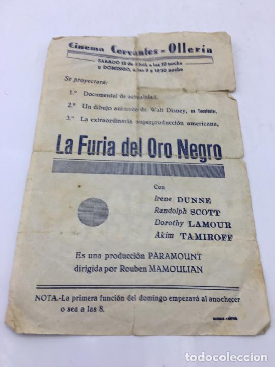 Cine: LA FURIA DEL ORO NEGRO - PROGRAMA SIN DOBLE DE CINE - REF. FM-011 - Foto 2