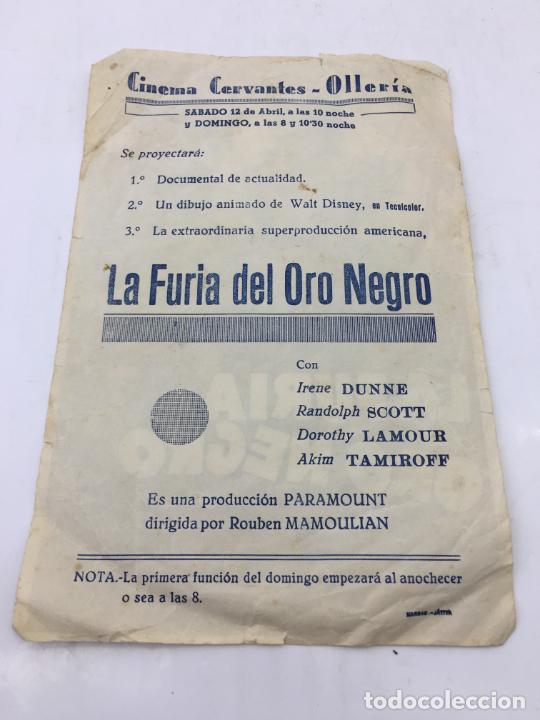 Cine: LA FURIA DEL ORO NEGRO - PROGRAMA SIN DOBLE - REF. FM-009 - Foto 2