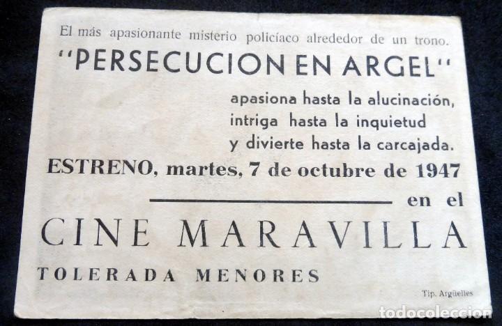 Cine: PROGRAMA DE CINE - PERSECUCI&Oacute;N EN ARGEL - TEATRO LEMOS - Foto 2