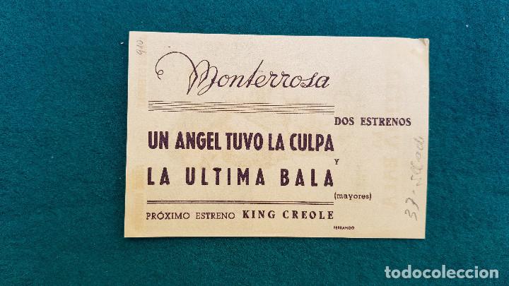 Cine: PROGRAMA DE MANO CINE LA ULTIMA BALA (1960) CON CINE AL DORSO - Foto 2