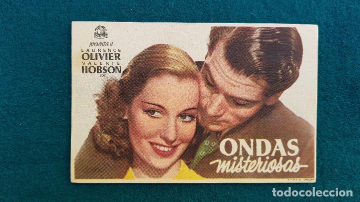 Cine: PROGRAMA DE MANO CINE ONDAS MISTERIOSAS (1943) CON CINE AL DORSO - Foto 1