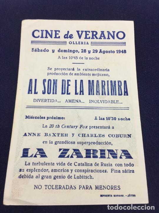 Cine: AL SON DE LA MARIMBA CON FERMANDO SOLER - FOLLETO DE MANO SENCILLO - REF. FM-059 - Foto 2