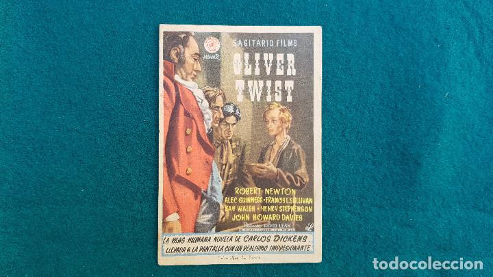 Cine: PROGRAMA DE MANO CINE OLIVER TWIST (1950) CON CINE AL DORSO
