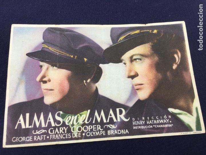 Cine: ALMAS EN EL MAR CON GARY COOPER. - FOLLETO DE MANO SENCILLO - REF. FM-073