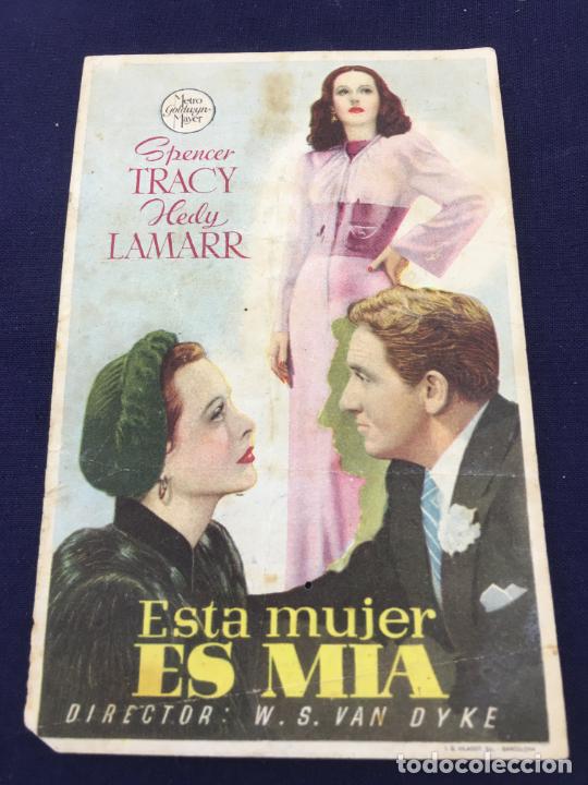 Folhetos de m&atilde;o de filmes antigos de cinema: ESTA MUJER ES MIA CON SPENCER TRACY Y HEDY LAMARR. - FOLLETO DE MANO SENCILLO - REF. FM-077