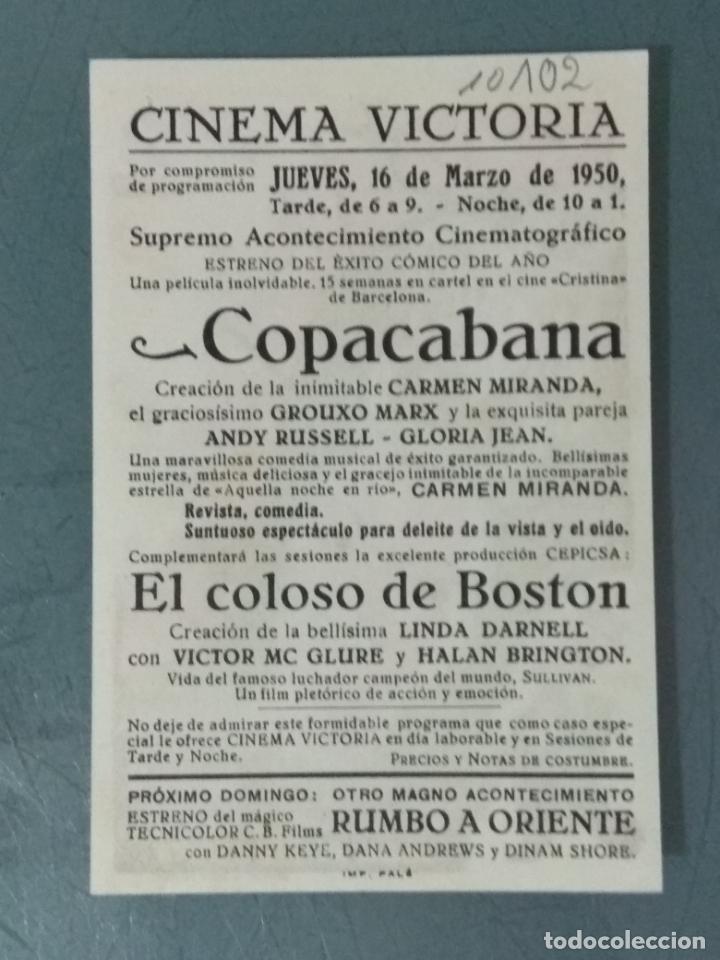 Cine: COPACABANA - PROGRAMA DE CINE SENCILLO - Foto 2