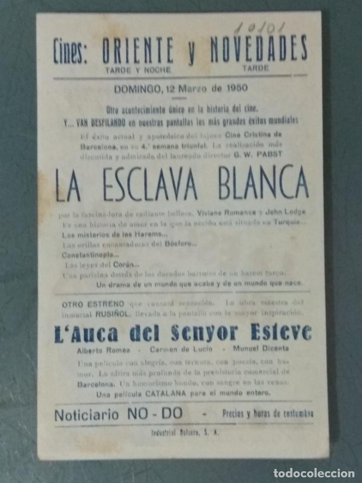Cine: LA ESCLAVA BLANCA - PROGRAMA DE CINE SENCILLO - Foto 2