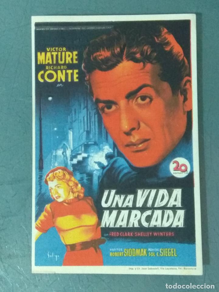  Flyers Publicitaires de films Anciens: UNA VIDA MARCADA - PROGRAMA DE CINE SENCILLO
