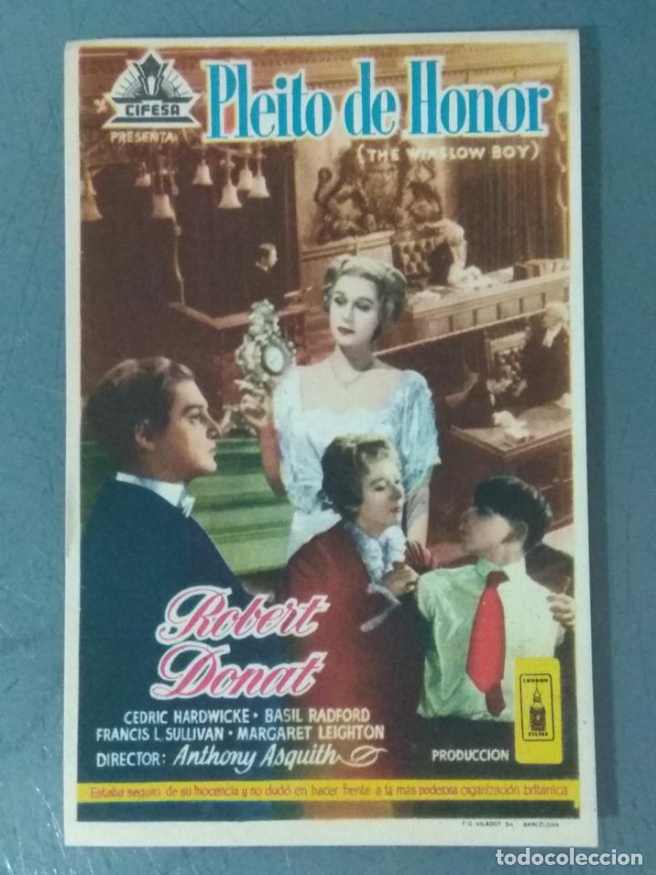 Cine: PLEITO DE HONOR - PROGRAMA DE CINE SENCILLO - Foto 1