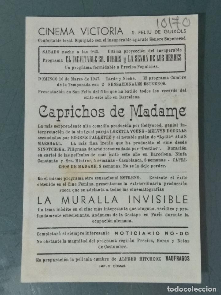Cine: CAPRICHOS DE MADAME - PROGRAMA DE CINE SENCILLO - Foto 2