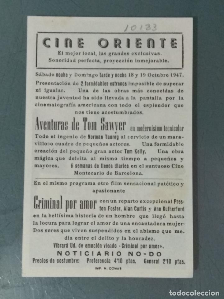 Cine: CRIMINAL POR AMOR - PROGRAMA DE CINE SENCILLO - Foto 2