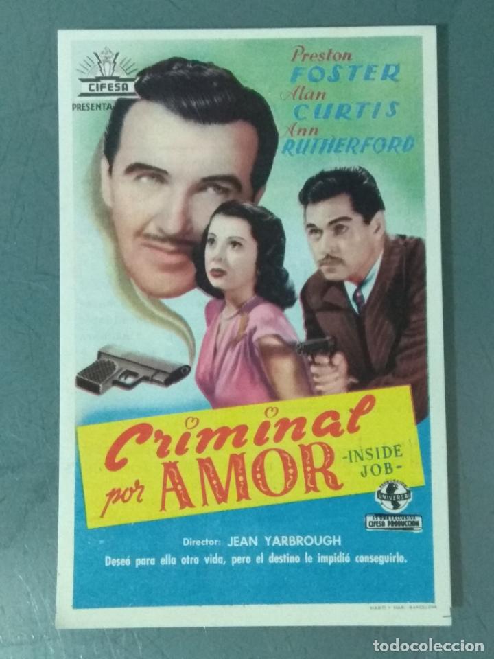 Cine: CRIMINAL POR AMOR - PROGRAMA DE CINE SENCILLO - Foto 1