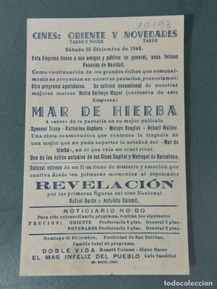 Cine: MAR DE HIERBA - PROGRAMA DE CINE SENCILLO - Foto 2