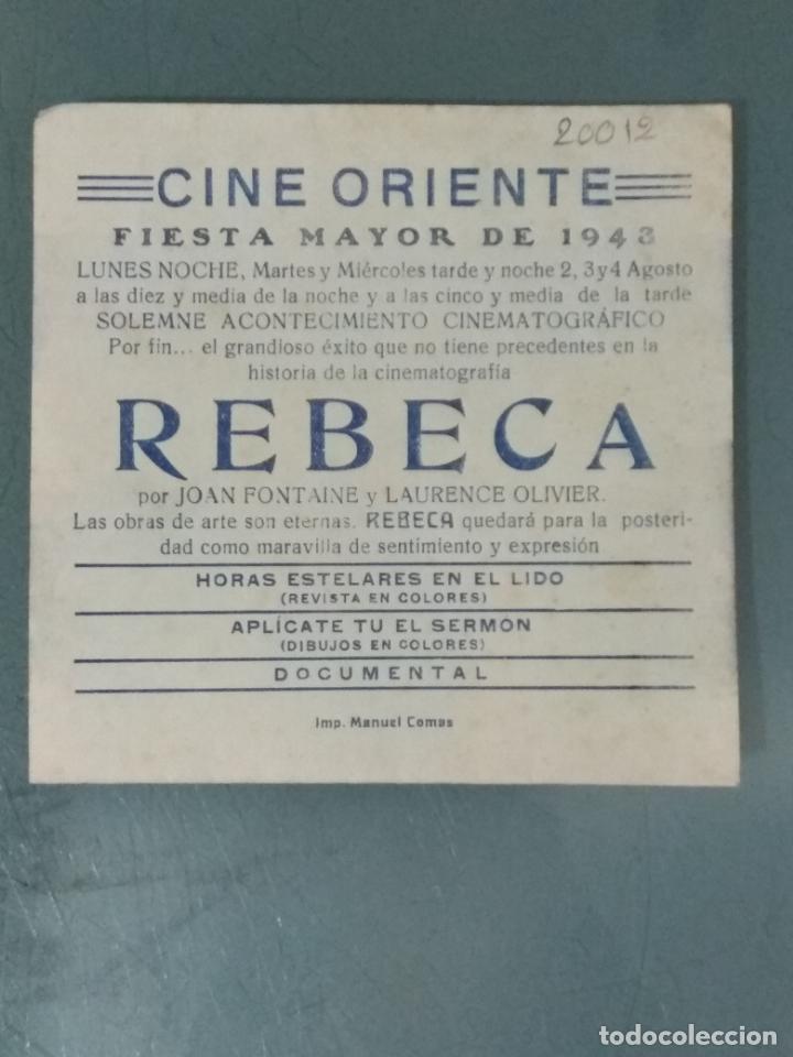 Cine: REBECA - PROGRAMA DE CINE DOBLE - Foto 3