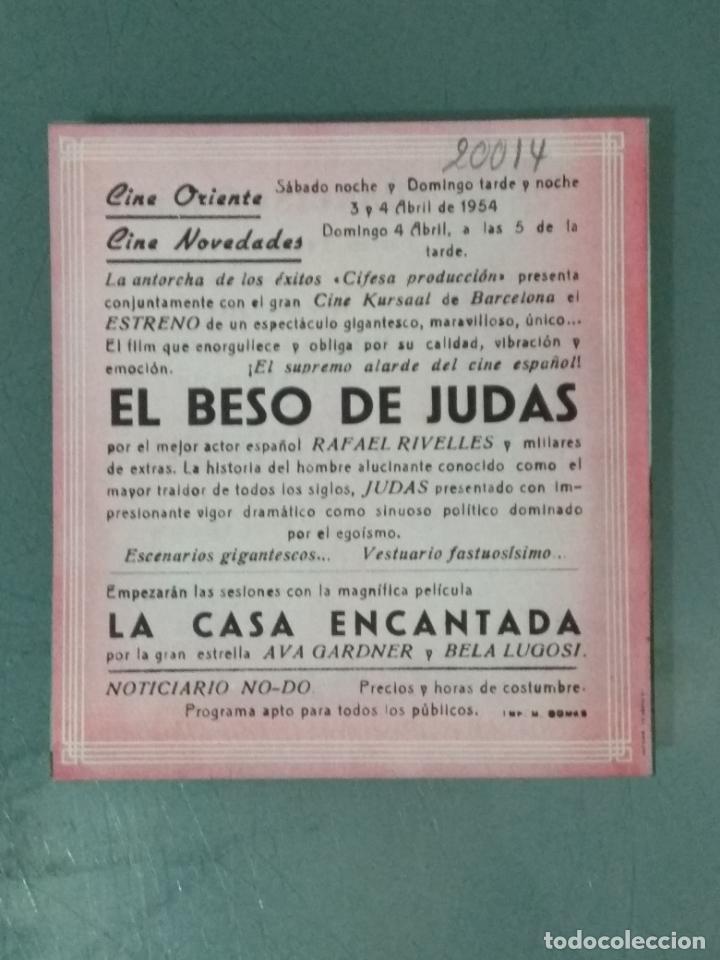 Cine: EL BESO DE JUDAS - PROGRAMA DE CINE DOBLE - Foto 3