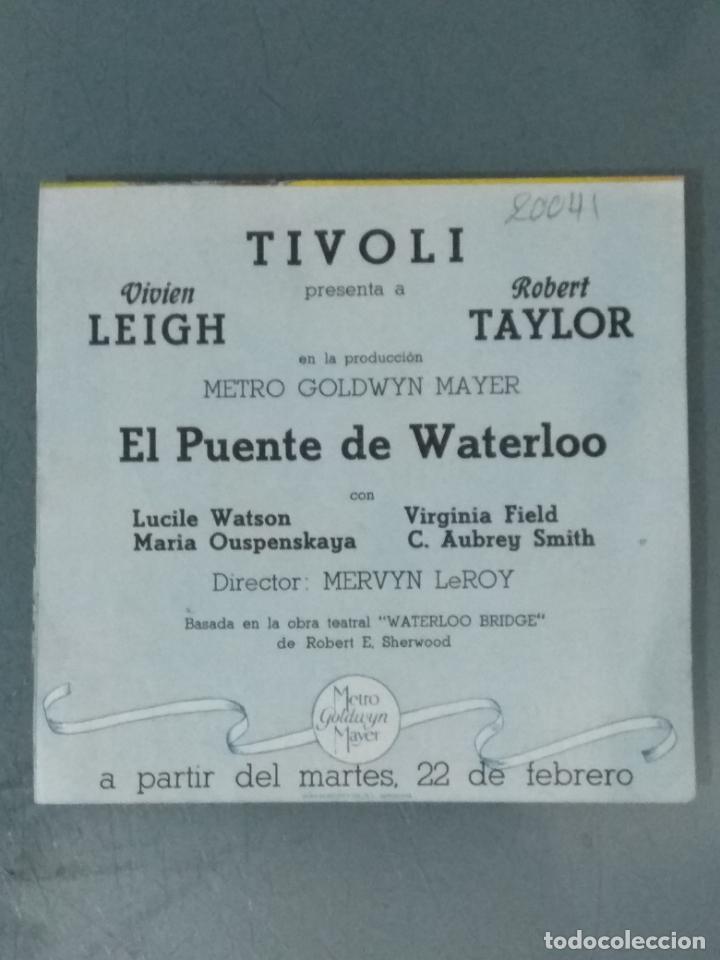 Cine: EL PUENTE DE WATERLOO - PROGRAMA DE CINE DOBLE - Foto 3