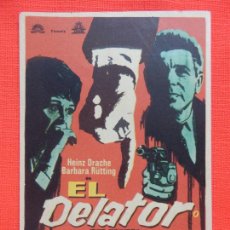 Foglietti di film di film antichi di cinema: EL DELATOR, IMPECABLE SENCILLO, HEINZ DRACHE, CON PUBLI MODERNO POSITO PESCADORES CAMBRILS 1965. Lote 222921885