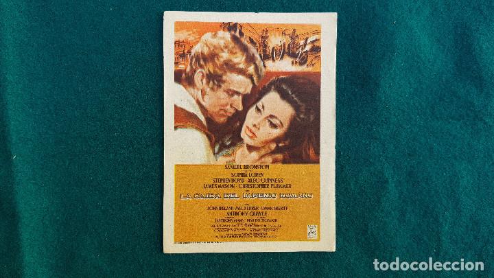 Cine: PROGRAMA DE MANO CINE LA CAIDA DEL IMPERIO ROMANO (1963) CON CINE AL DORSO - Foto 1